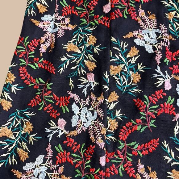 Urban Outfitters UO Embroidered Ponte Straight Neck Mini Dress XS - Picture 5 of 13